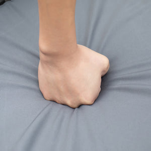 7 Pieces Patio Dining Set, Wicker Outdoor Furniture Set with Removable Cushions, Glass Top Dining Table, Rattan Patio Table and Chairs for Garden Poolside Backyard, Grey