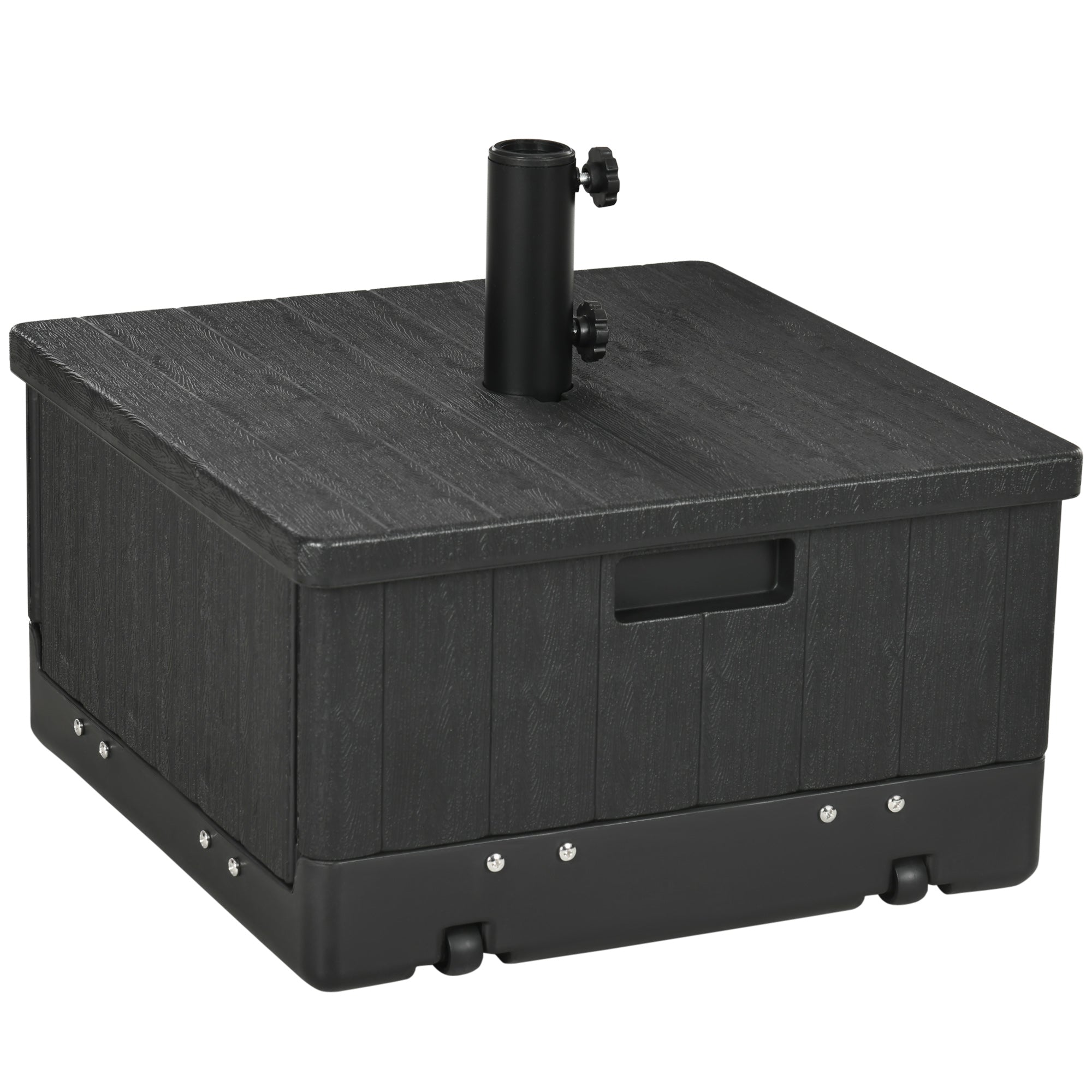 Outsunny 3-in-1 Patio Umbrella Base & Table: Mobile, 175lbs Capacity