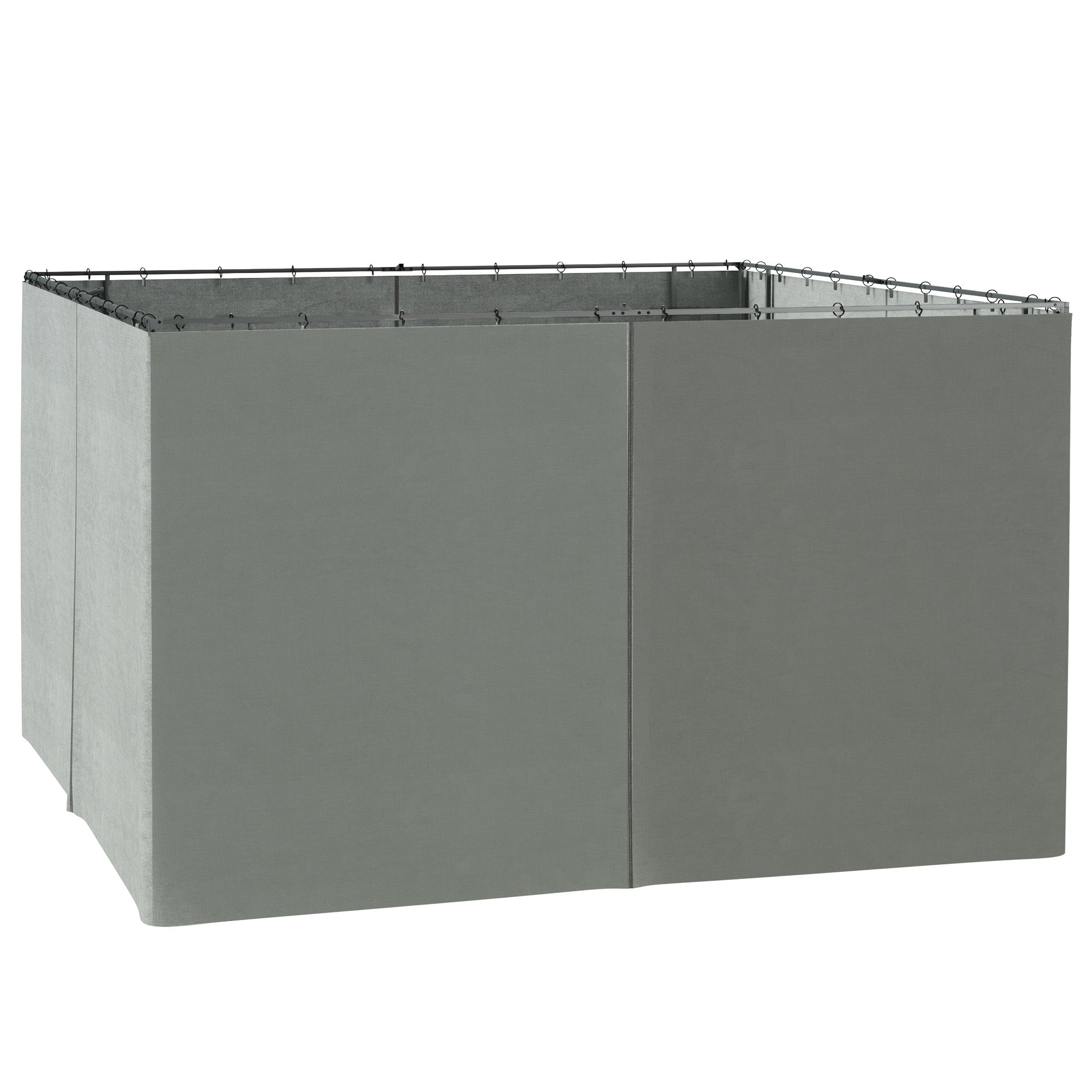 Outsunny 10' x 12' Gazebo Sidewall Set with Hooks & C-Rings, Gray