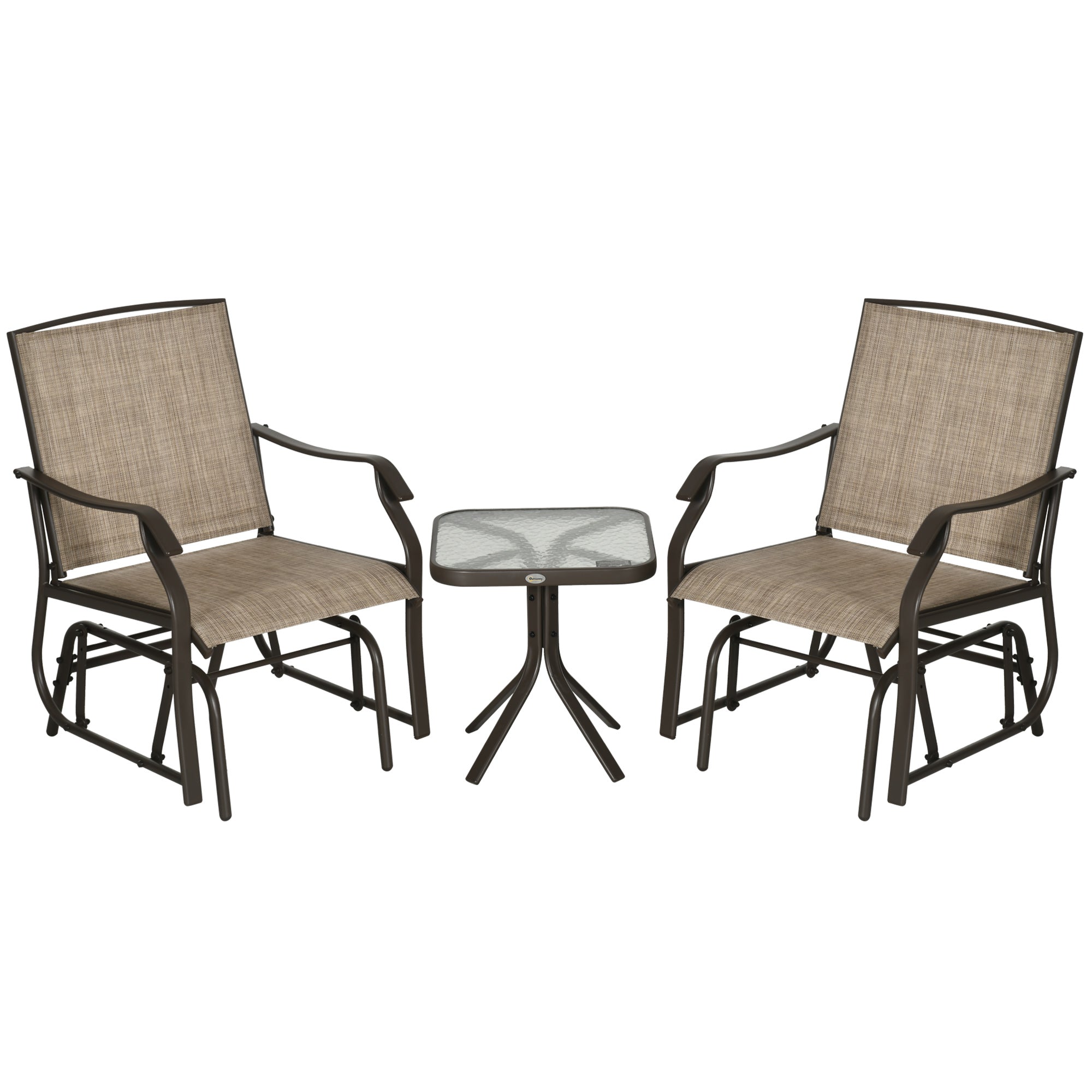Rocking Chair Outdoor 3-Piece Outdoor Gliders Set Bistro Set With