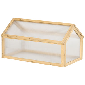 Wooden Cold Frame Greenhouse Garden Portable Raised Planter with Openable Top for Indoor, Outdoor, Flowers, Vegetables, Plants, 35.5" x 20.5" x 19.5", Light Brown