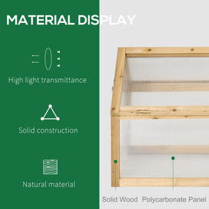 Wooden Cold Frame Greenhouse Garden Portable Raised Planter with Openable Top for Indoor, Outdoor, Flowers, Vegetables, Plants, 35.5" x 20.5" x 19.5", Light Brown