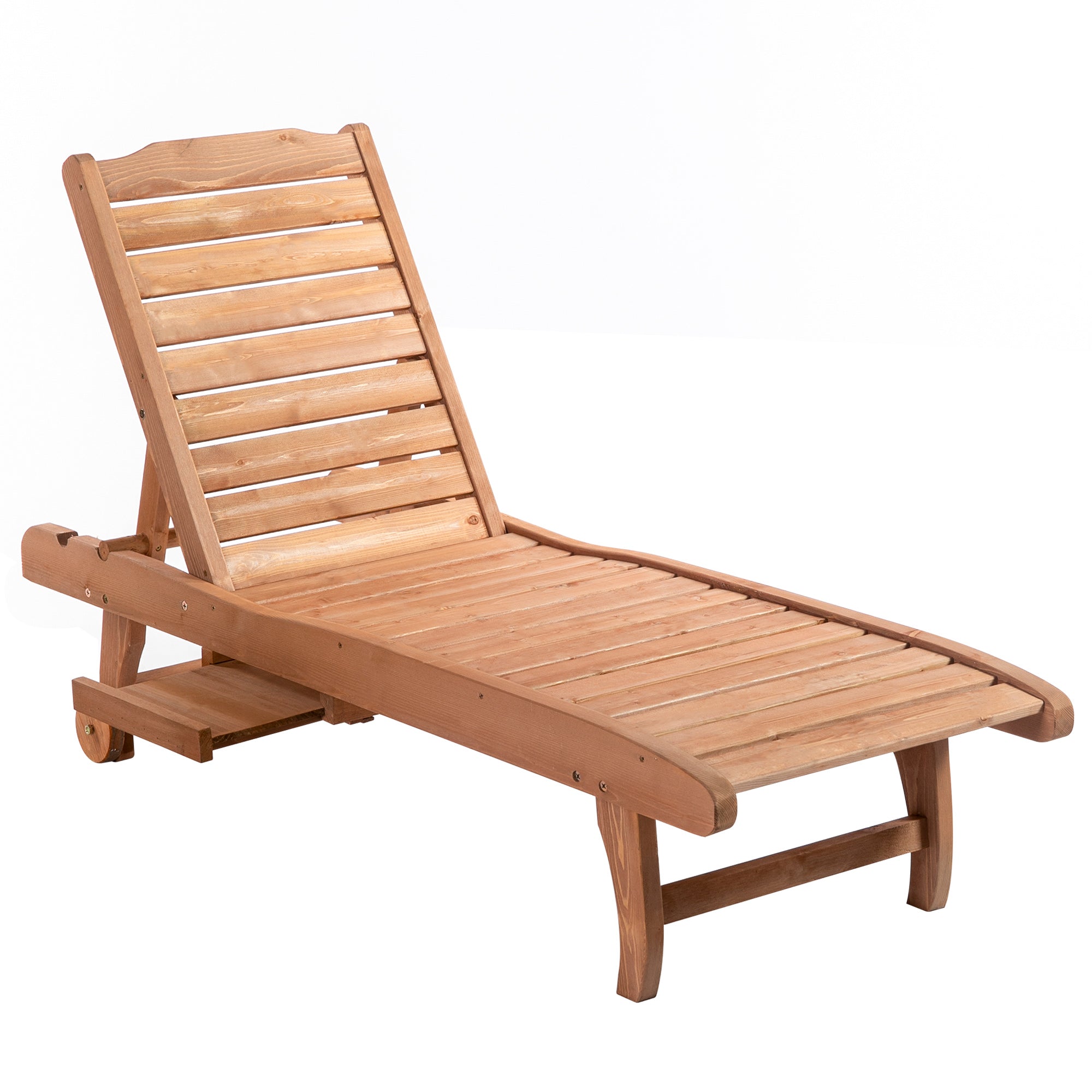 Outdoor Chaise Adjustable Lounge Chair Recliner Outsunnny Wooden