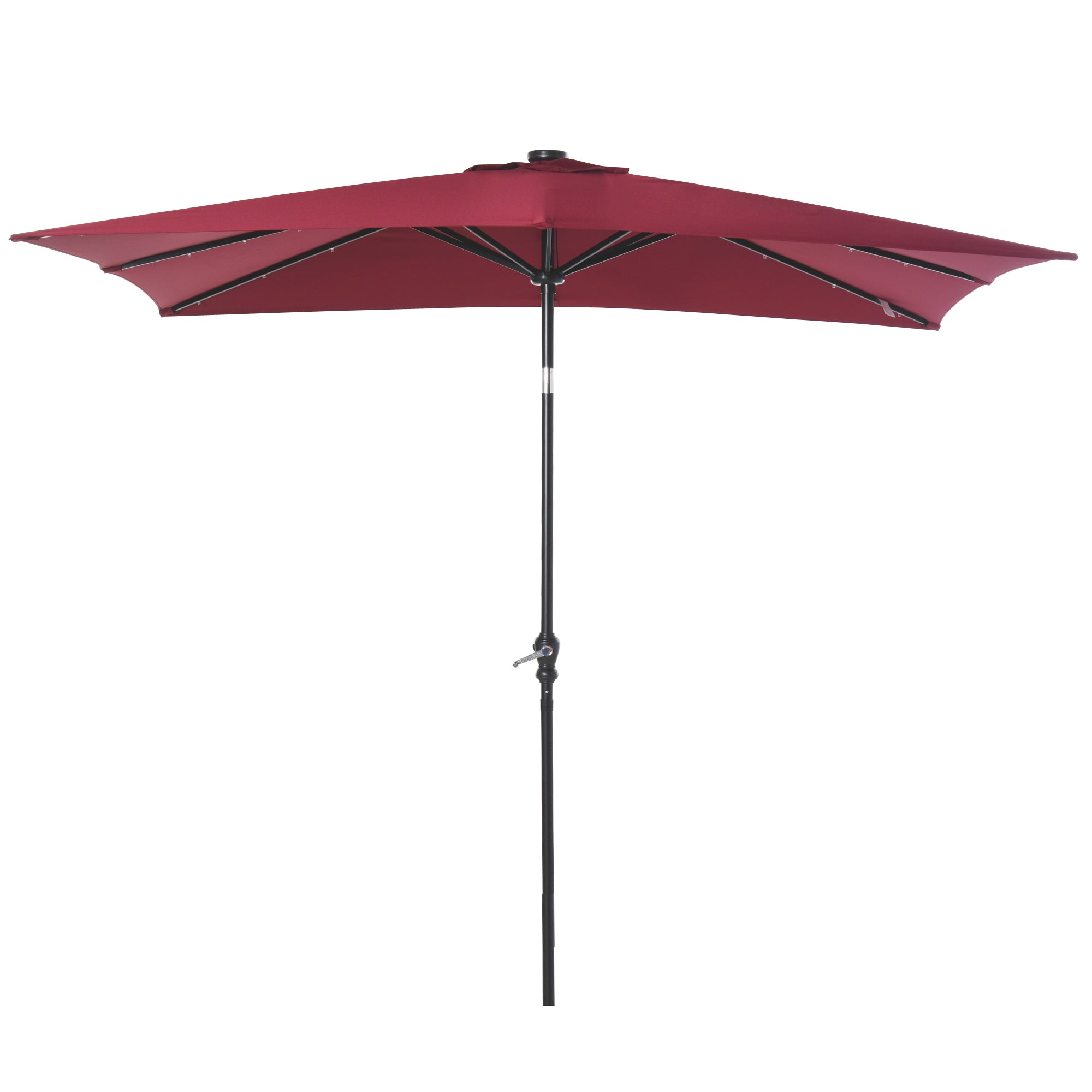 led light bulbs be replaced on a outsunny patio umbrella Outsunny 9ft Solar LED Patio Umbrella Outdoor Table Market Shade Crank Red