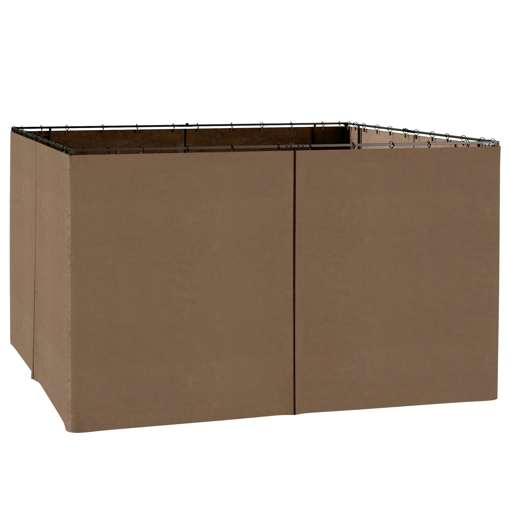 Outsunny 10' x 12' Gazebo Sidewall Set Hooks/C-Rings Brown