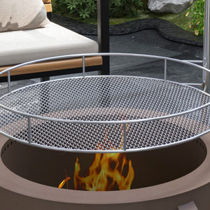 Outsunny 2-in-1 Smokeless Fire Pit, BBQ Grill, 19" Portable Wood Burning Firepit with Cooking Grate and Poker, Low Smoke Camping Bonfire Stove for Backyard Patio Picnic, Bronze
