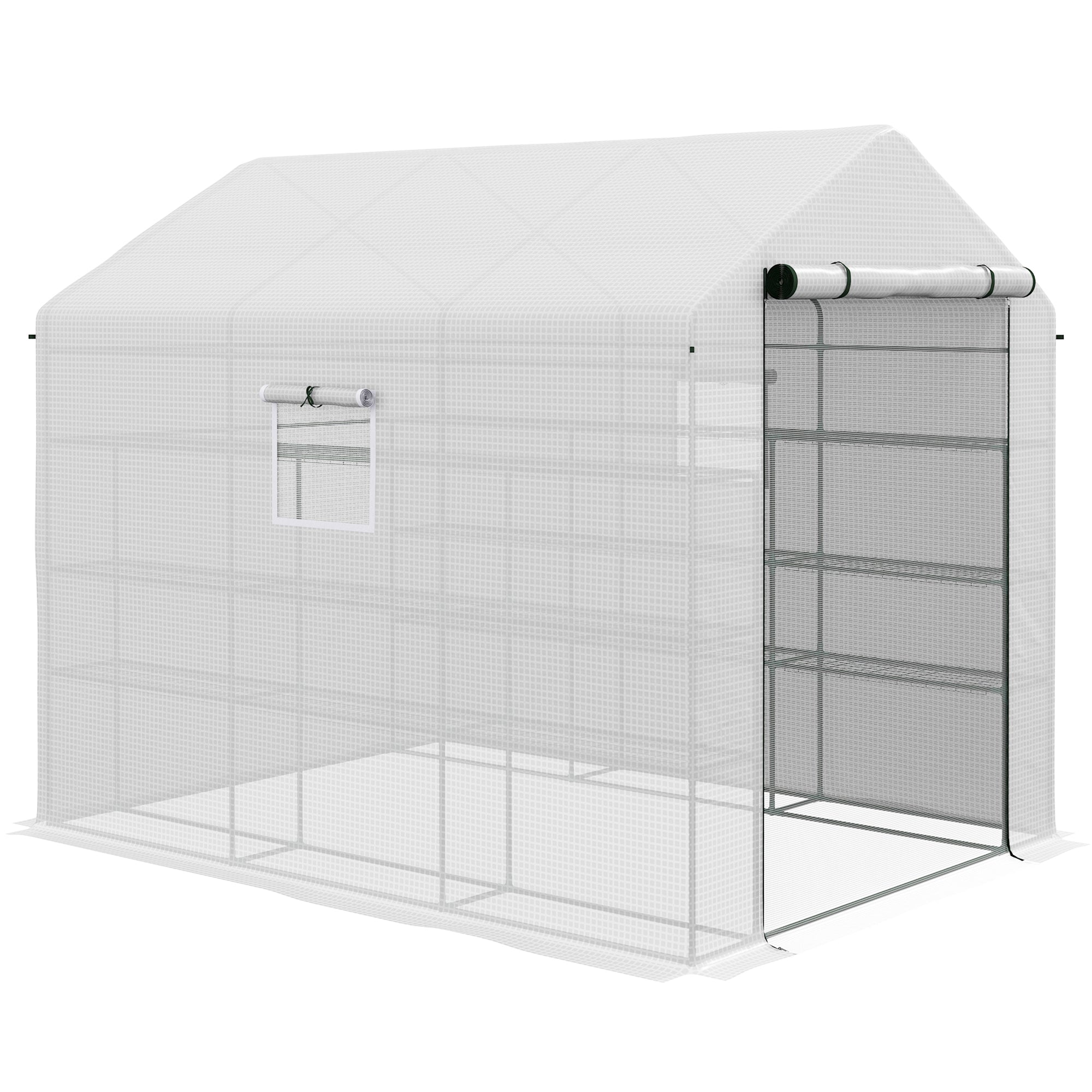 Outsunny 8' x 6' x 7' Walk-in Greenhouse with Door and