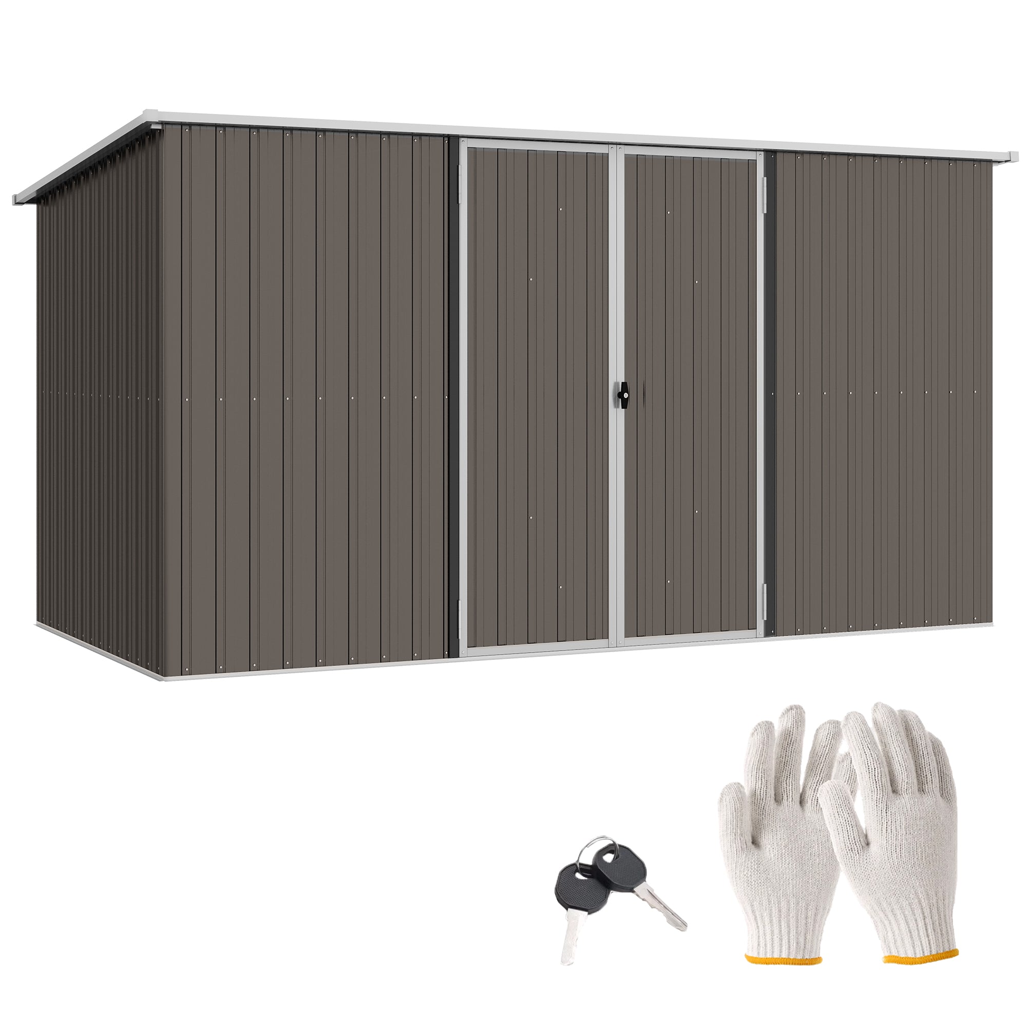 Outsunny 11'x6' Metal Storage Shed: Secure & Durable Outdoor Solution