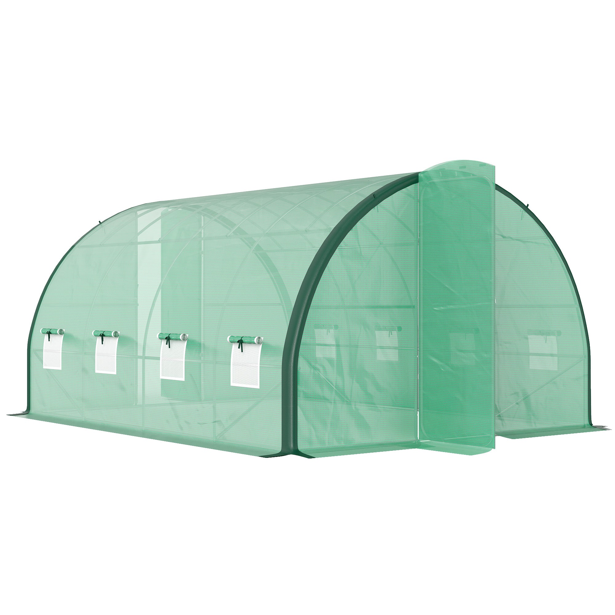 4 x 3(m) Walk-in Polytunnel Greenhouse with Upgraded Structure, 2