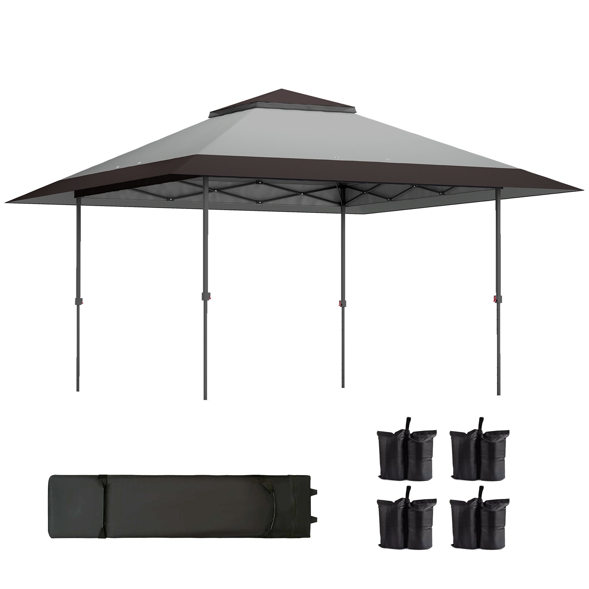 patio tent covers Outsunny 13' x 13' Pop Up Canopy Tent, UPF50+ Sun Protection