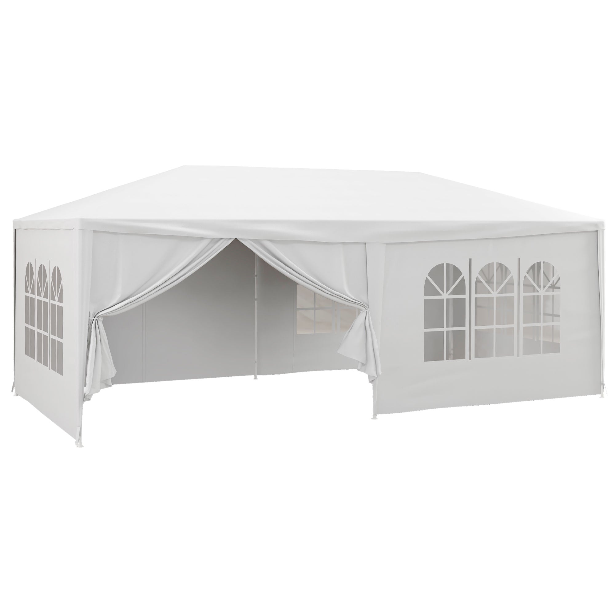 tent 6 x 3 Outsunny 6 x 3 m Party Tent with Canopy, Windows and 6 Removable SideWalls  for Outdoor Event, White