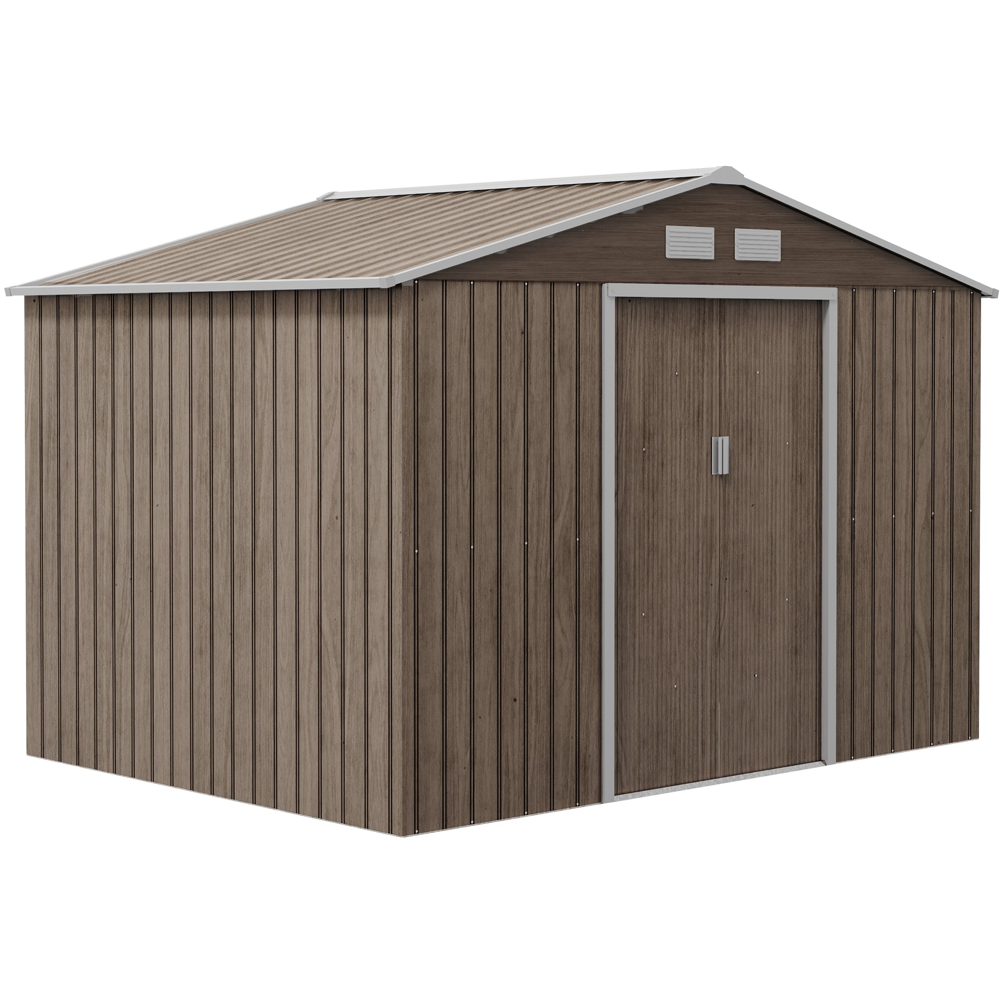 Outsunny EverBase 9' x 6' Metal Garden Storage Shed with