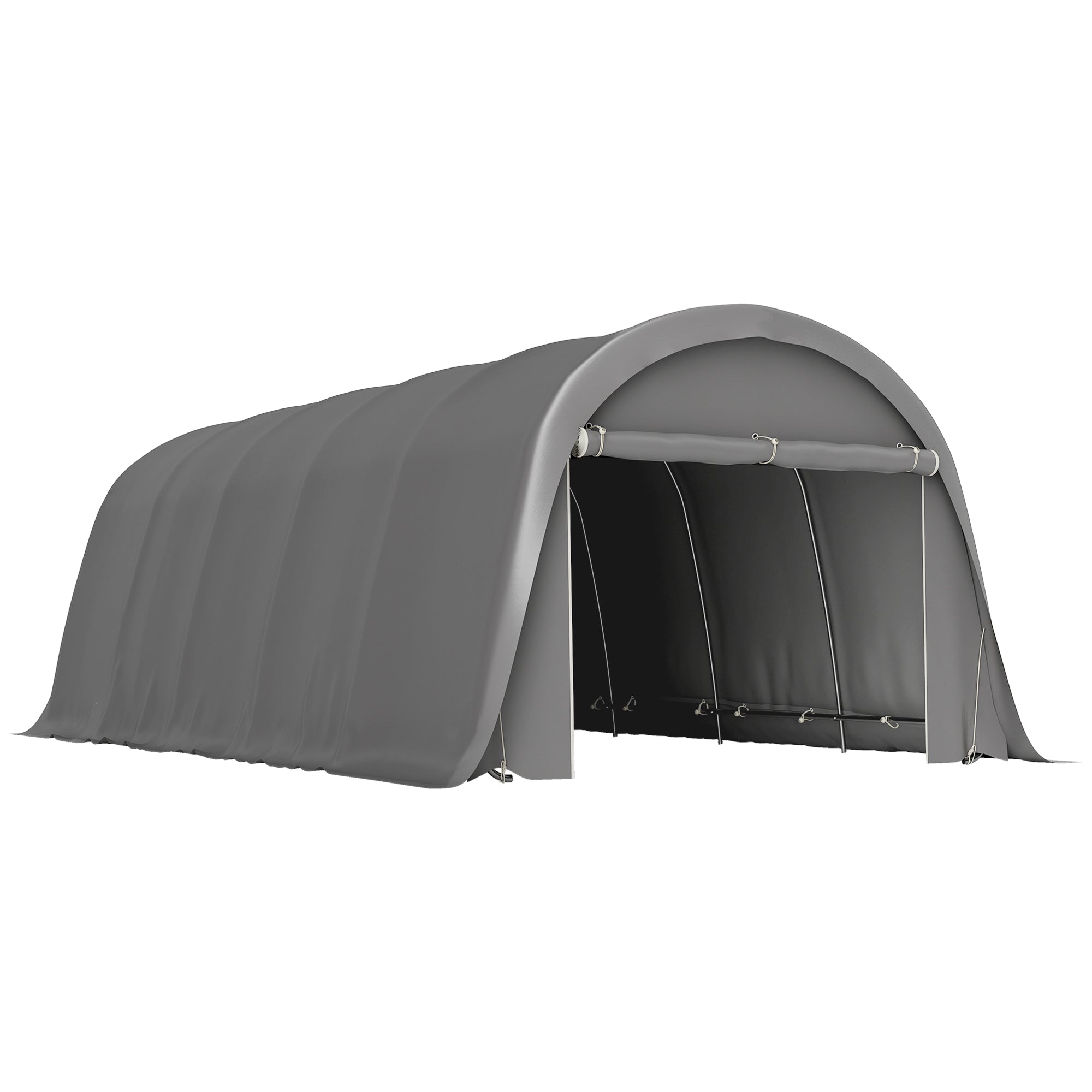 outsunny grow tent Outsunny 12' x 23.6' Heavy Duty Carport, UPF50+ Portable Garage Car Canopy Tent with Galvanized Frame, Large Door, Dark Gray