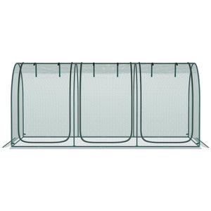 Outsunny 9' x 4' Crop Cage, Plant Protection Tent with Three Zippered Doors, Storage Bag and 4 Ground Stakes, for Garden, Yard, Lawn, Green