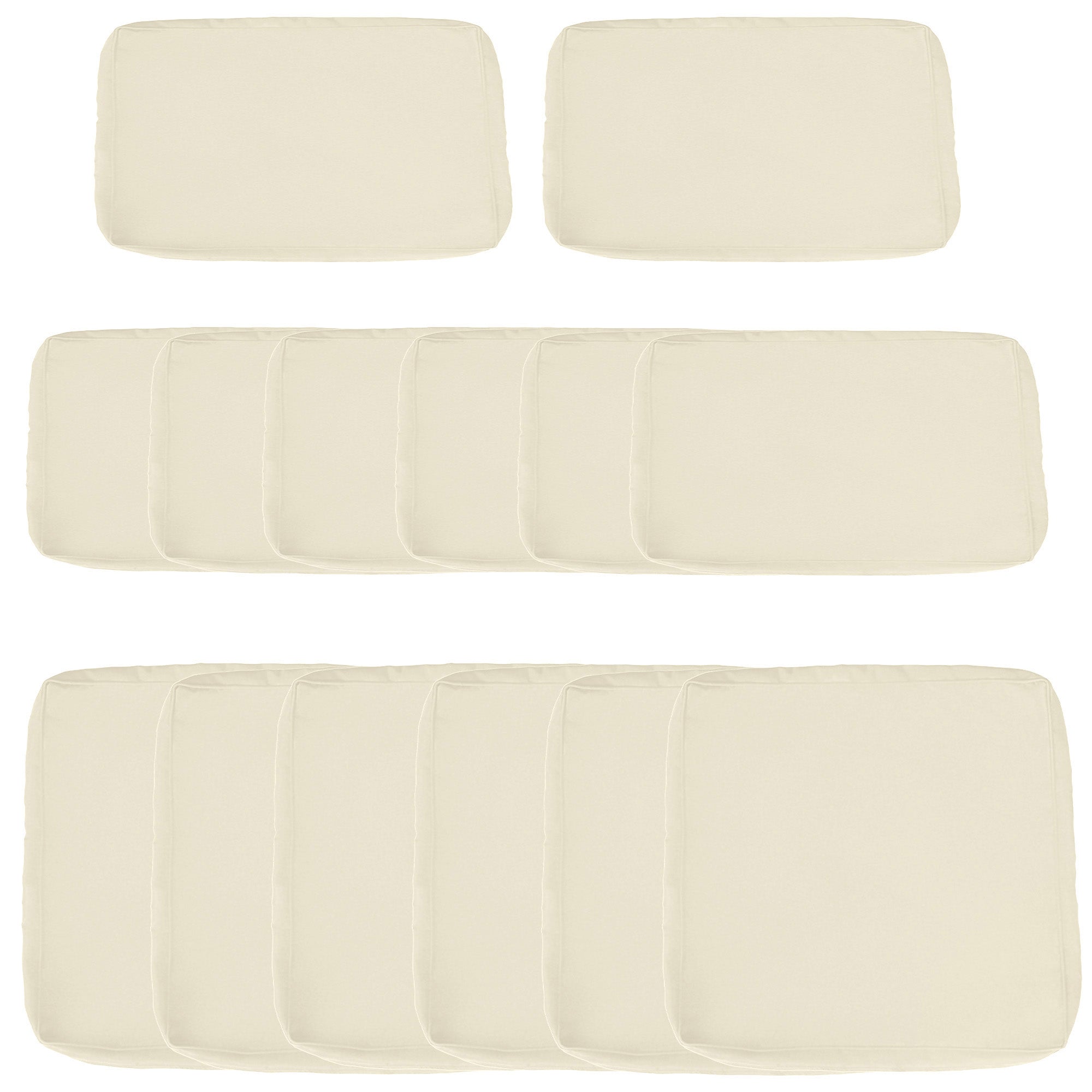 Outsunny 14pc Patio Rattan Sofa Set Cushion Cover Replacement Set