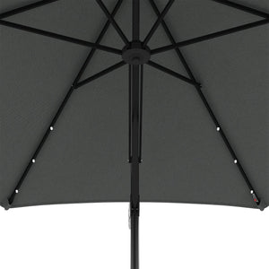 3(m) Cantilever Parasol with Solar LED and Easy Lever, Garden Parasol Umbrella with Cross Base and Waterproof Cover, Outdoor Sun Shades, Dark Grey