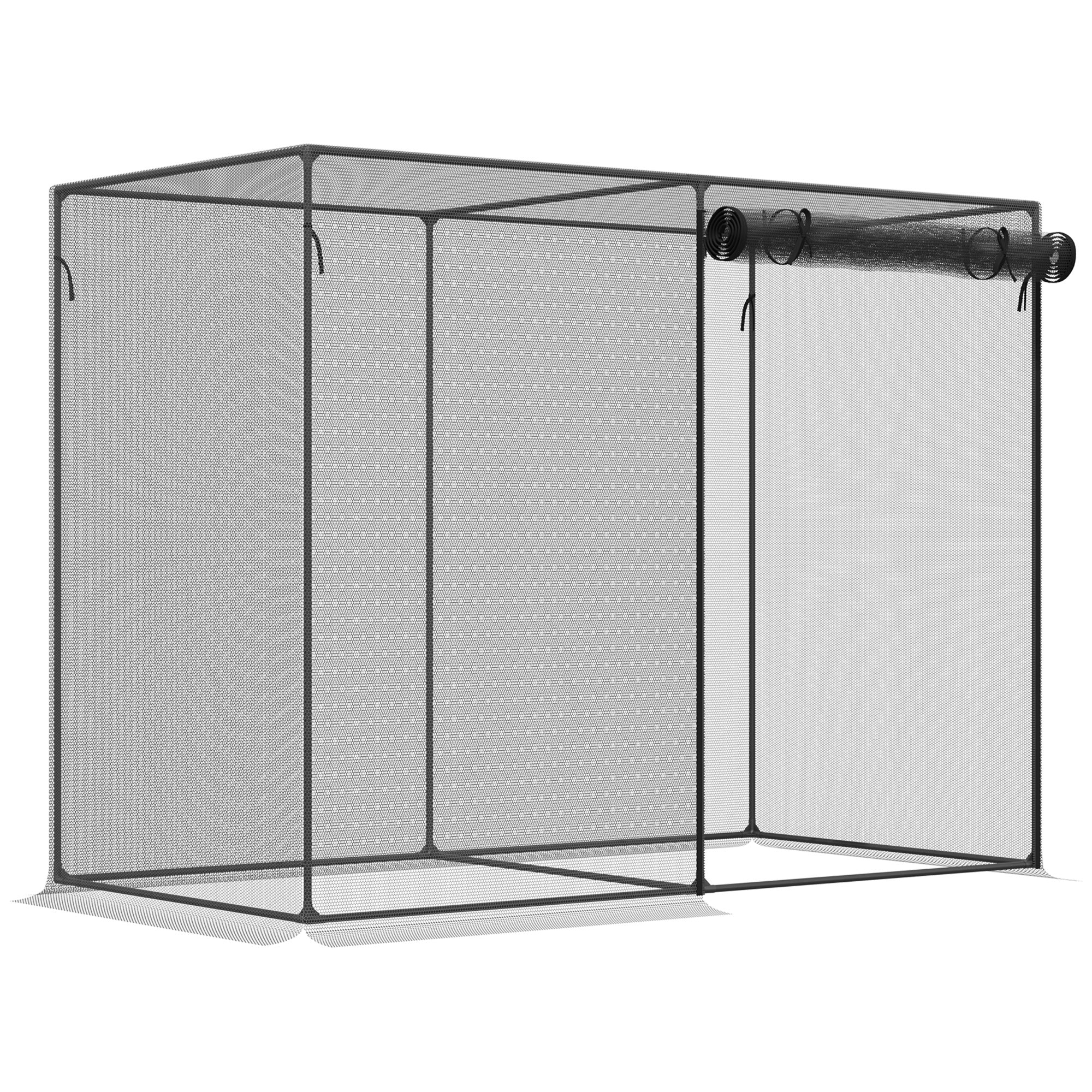 Outsunny 6' x 3' x 5' Crop Cage with Zippered Doors, Black