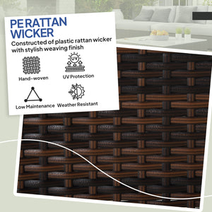 Wicker Outdoor Ottoman, 2 Pieces Outdoor Ottomans and Footstools with Removable Cushion, PE Rattan Outdoor Footstool, Footrest, Side Table for Backyard, Porch, Navy Blue