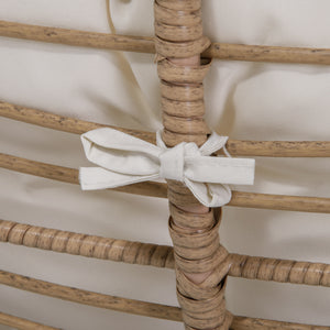 Rattan Chair with Stool, Outdoor Balcony Chair with Cushion, Adjustable Foot Pads for Patio, Garden, Backyard, Natural