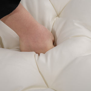 Rattan Chair with Stool, Outdoor Balcony Chair with Cushion, Adjustable Foot Pads for Patio, Garden, Backyard, Natural