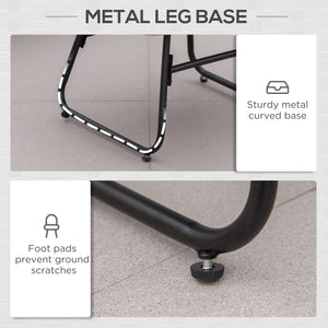 Rattan Chair with Stool, Outdoor Balcony Chair with Cushion, Adjustable Foot Pads for Patio, Garden, Backyard, Natural