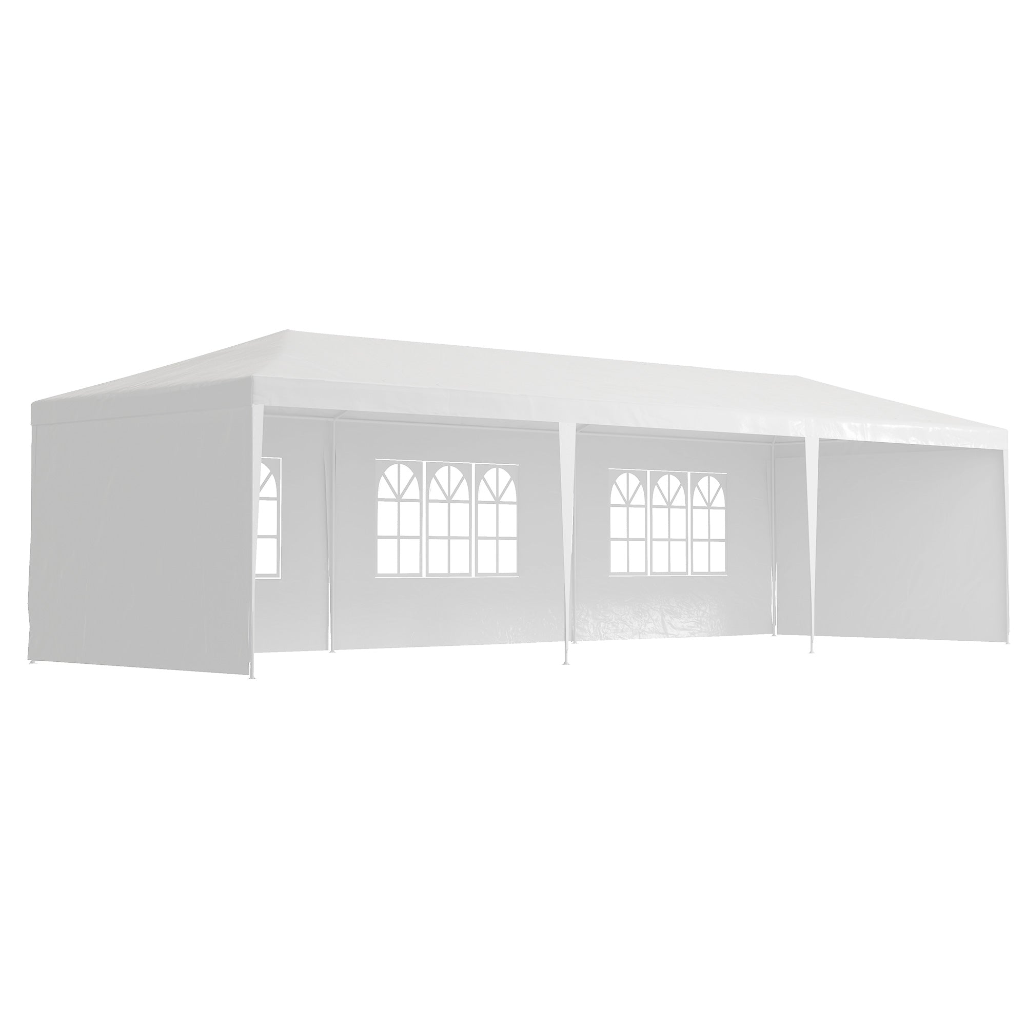9x3 party tent Outsunny 9 x 3 m Patio Gazebo Canopy Tent with Removable Walls, for Outdoor Party  Wedding, White