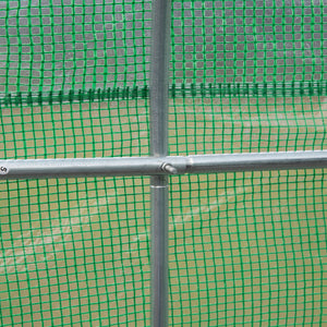 10' x 11' x 7' Walk-in Greenhouse Outdoor Plant Tunnel Warm Hot House w/ Roll Up Door and 6 Mesh Windows, Steel Frame, Green