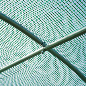 Walk-in Tunnel Greenhouse, 13 x 6.4 x 6.5 ft Hoop House with Zipped Roll-Up Door and 8 Mesh Windows, Outdoor Greenhouse with Galvanised Steel Frame, Green