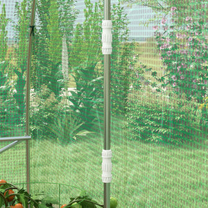 20' x 10' Tunnel Greenhouse with Sprinkler System, Walk-in Green House with Wide Roll-up Door, 12 Mesh Windows, Galvanised Steel Frame, Green