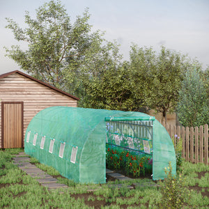 26' x 10' x 6.6' Large Walk in Tunnel Greenhouse Garden Plant Seed Green House Premium Steel Frame, Dark Green