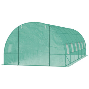 26' x 10' x 6.6' Large Walk in Tunnel Greenhouse Garden Plant Seed Green House Premium Steel Frame, Dark Green
