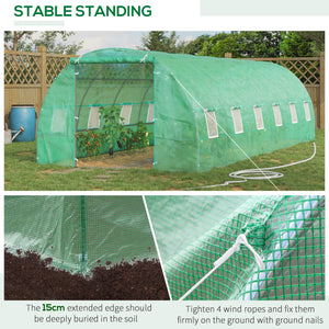 26' x 10' x 6.6' Large Walk in Tunnel Greenhouse Garden Plant Seed Green House Premium Steel Frame, Dark Green