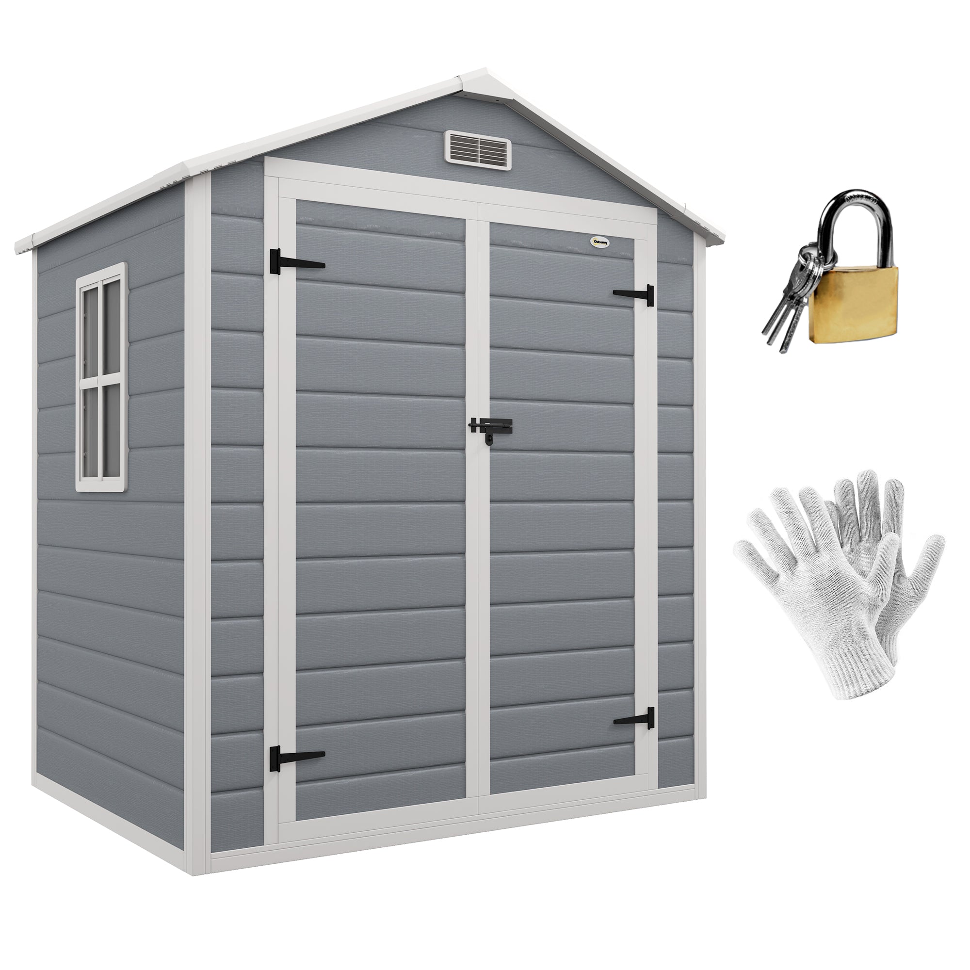 leekun　a④ gray-outsunny-metal-sheds-845-
