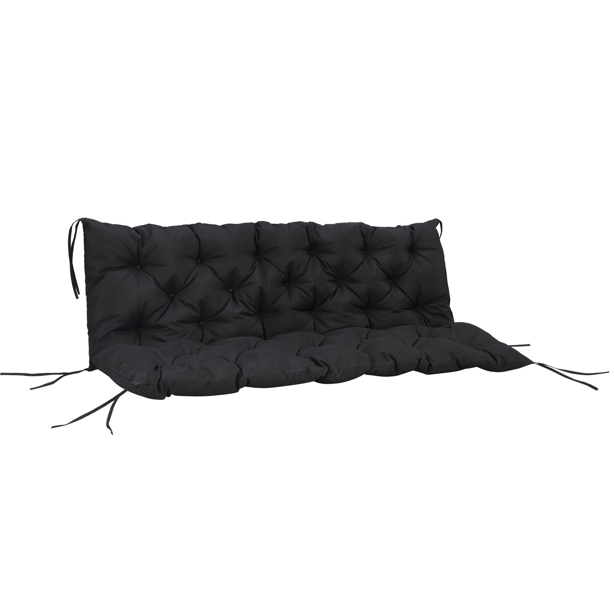 Outsunnny Porch Swing Cushion Garden Bench Cushion with Backrest