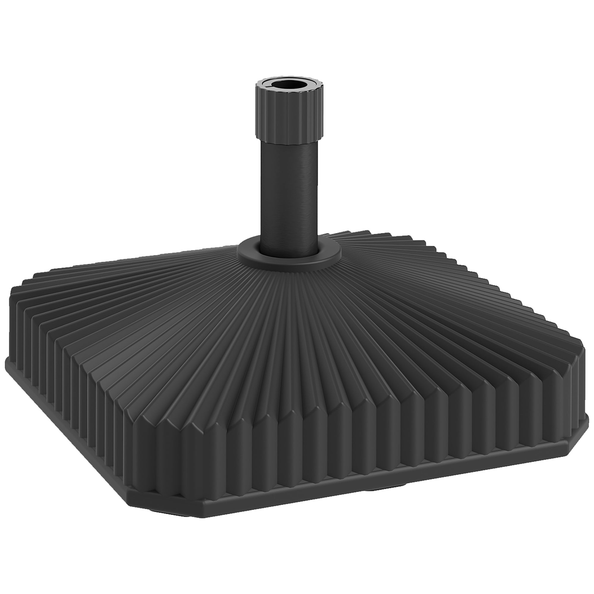 Outsunny Square Patio Umbrella Base Holder, Heavy Duty Outdoor Umbrella Stand Base, Filled Up to 42lbs with Stand or 33lbs with Water for Garden, Pool