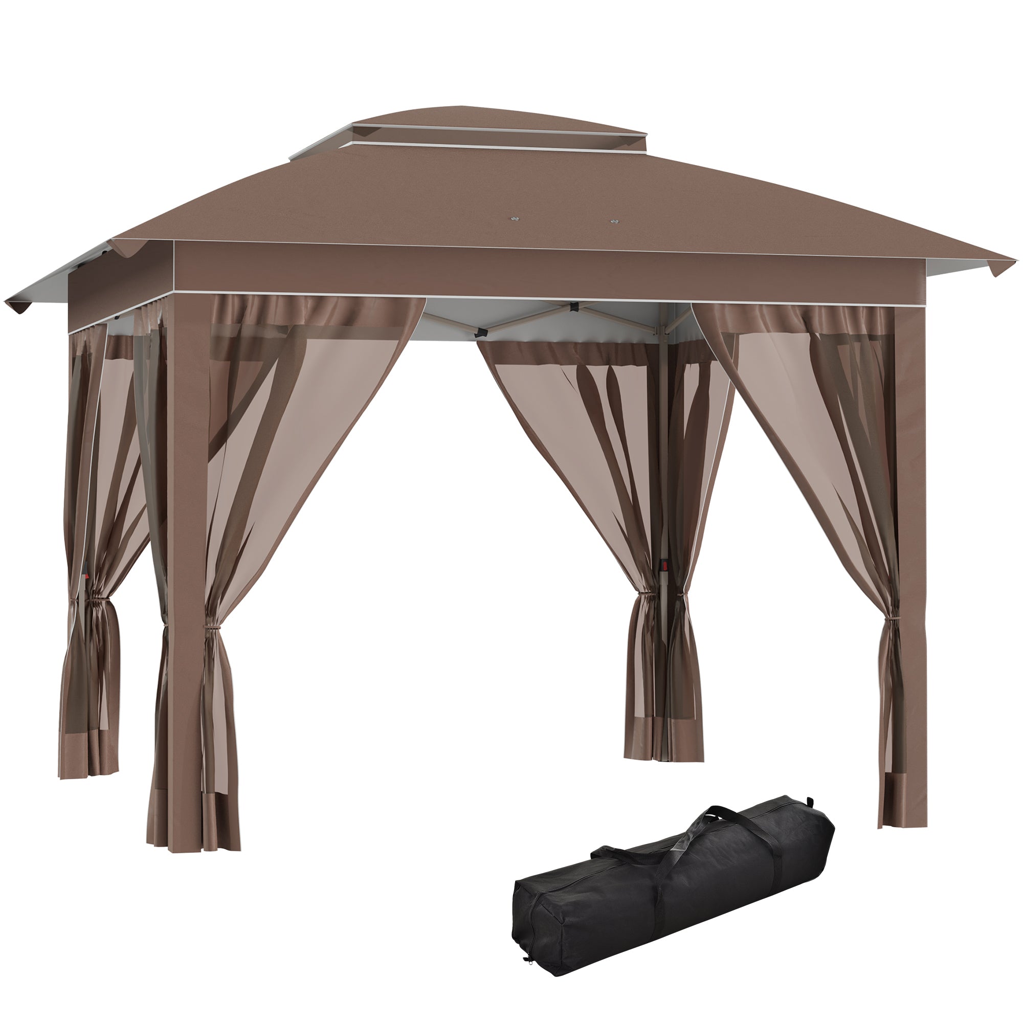 Outsunny Instant Pop-up Tent met Regenscherm, Waterdichte Outsunny Instant Pop-up Tent met Regenscherm, Waterdichte