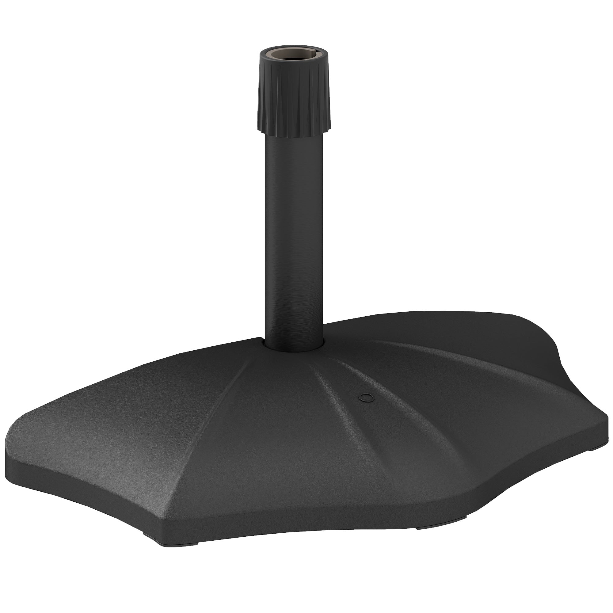 half patio umbrella black Outsunny 26lb Concrete Half Umbrella Stand for 1.5"/1.9" Poles, Black