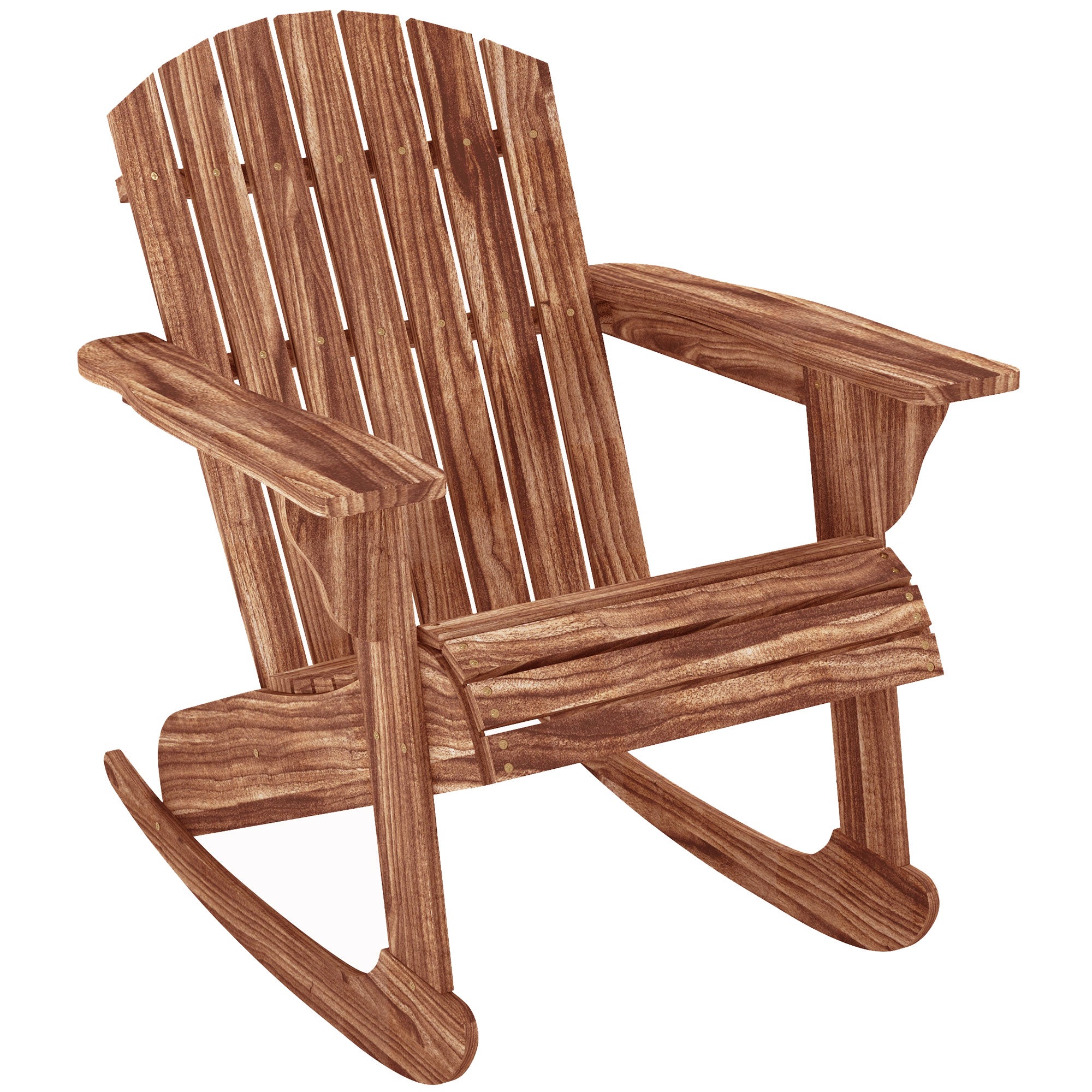 Outsunny Outdoor Wooden Rocking Chair with Fanned Back, for Fire Pit,  Patio, Backyard, Garden, Carbonized