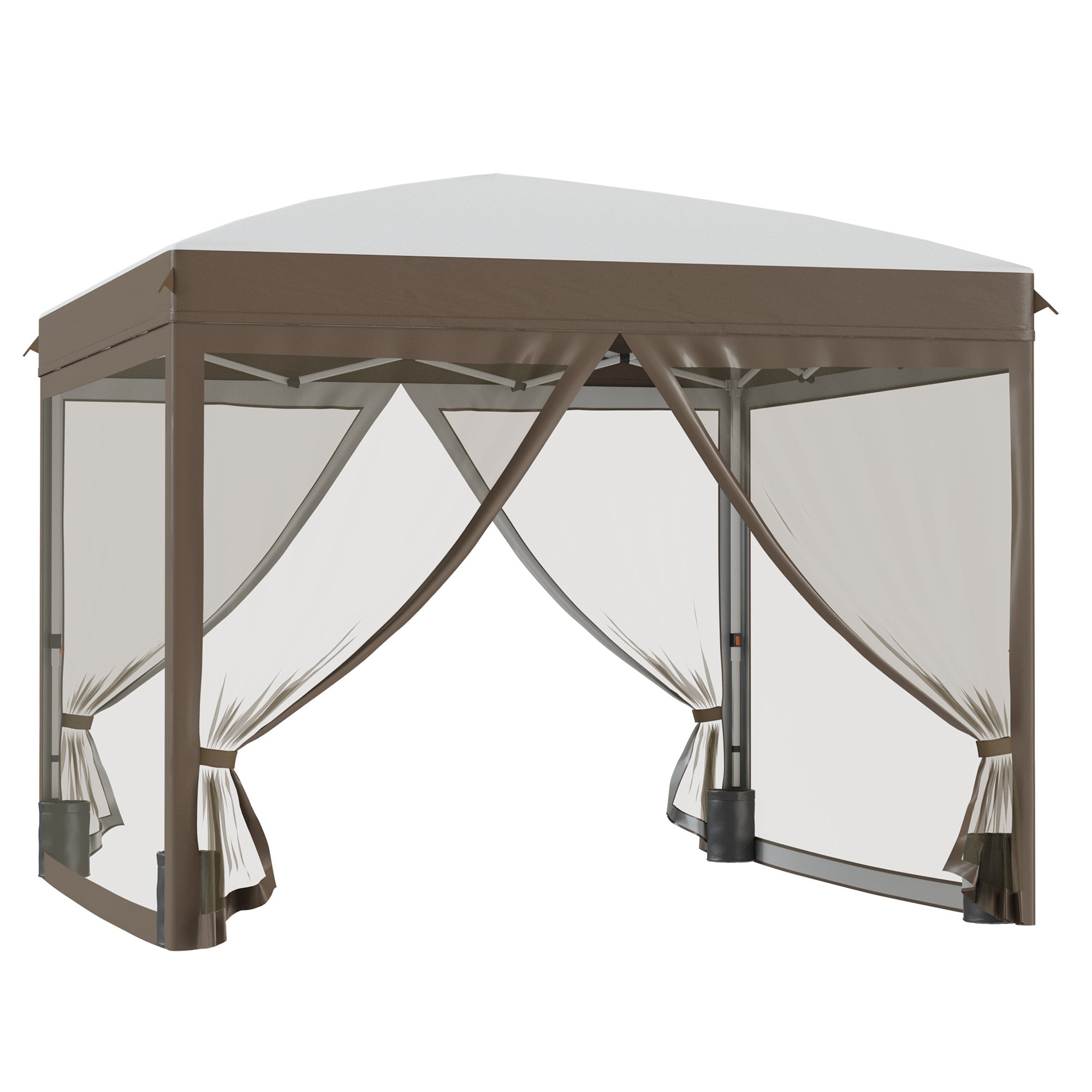 outdoor terrace rattan awning tent gazebo Outsunny 10' x 10' Pop Up Canopy with Netting, Cream Pullover ROSE PRO SL LADY Size:US9/EU43 providing simple beige