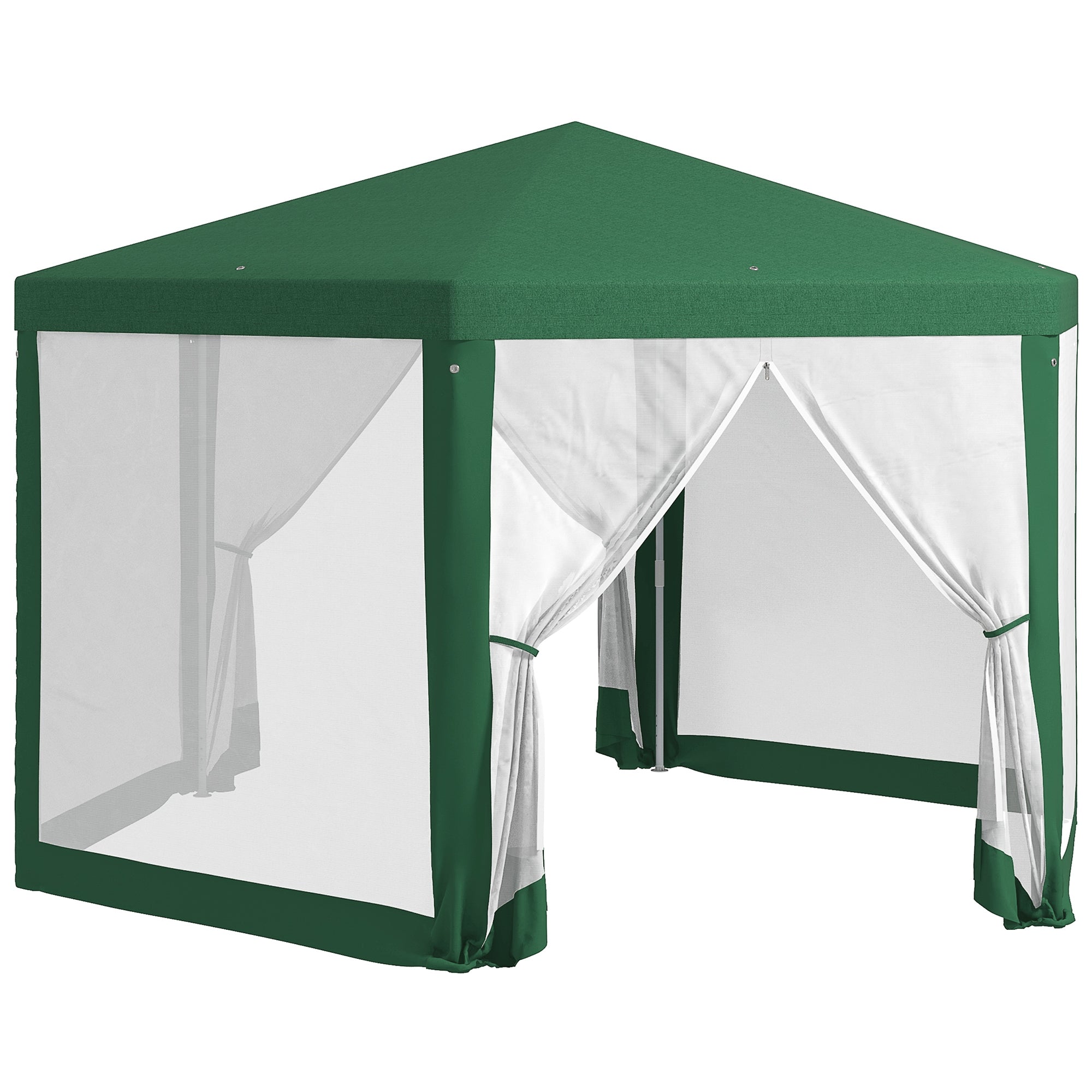 tent hexagon Outsunny 13' x 11' Hexagonal Green Sun Shelter with Mesh for Outdoor Events, Breathable