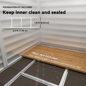 7 x 4ft Garden Shed, Easy to Assemble, Upgraded Galvanised Steel Frame with Foundation Kit, Double Doors with Lock, Outdoor Metal Shed with Vents and Gloves, Garden Storage Shed, Dark Grey