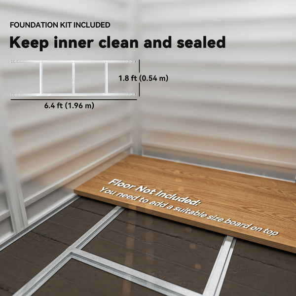 7 x 4ft Garden Shed, Easy to Assemble, Upgraded Galvanised Steel Frame with Foundation Kit, Double Doors with Lock, Outdoor Metal Shed with Vents and Gloves, Garden Storage Shed, Dark Grey