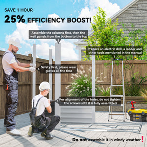 7 x 4ft Garden Shed, Easy to Assemble, Upgraded Galvanised Steel Frame with Foundation Kit, Double Doors with Lock, Outdoor Metal Shed with Vents and Gloves, Garden Storage Shed, Dark Grey