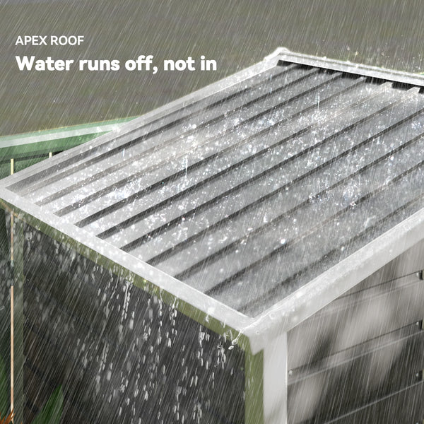 7 x 4ft Garden Shed, Easy to Assemble, Upgraded Galvanised Steel Frame with Foundation Kit, Double Doors with Lock, Outdoor Metal Shed with Vents and Gloves, Garden Storage Shed, Dark Grey