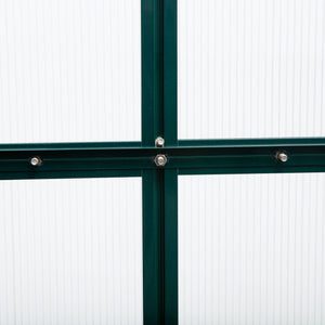 6' x 10' x 6.6' Polycarbonate Greenhouse, Walk-In Green House Kit Garden, Plants Grow, Galvanized Sheet Aluminum Frame with Rain Gutter, Vents and Sliding Door, Green
