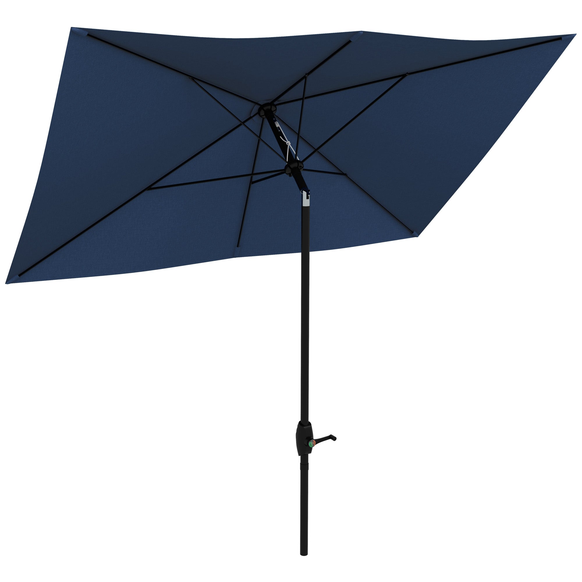 blue rectangular patio umbrella Outsunny 6.6 x 10 ft Rectangular Market Umbrella Patio Outdoor Table Umbrellas with Crank & Push Button Tilt