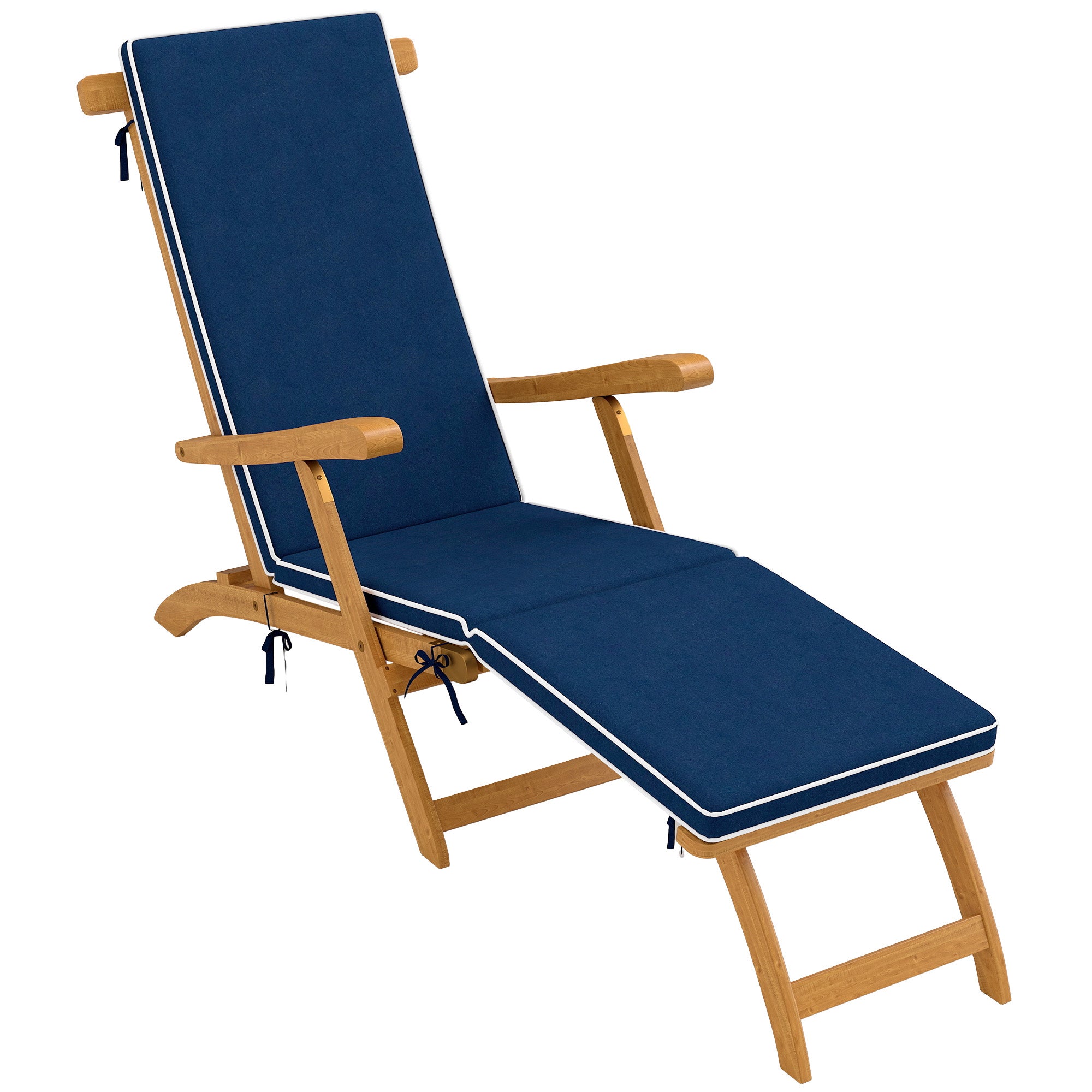 Outsunnny Outdoor Lounge Chair, Acacia Wood Folding Chaise Lounge