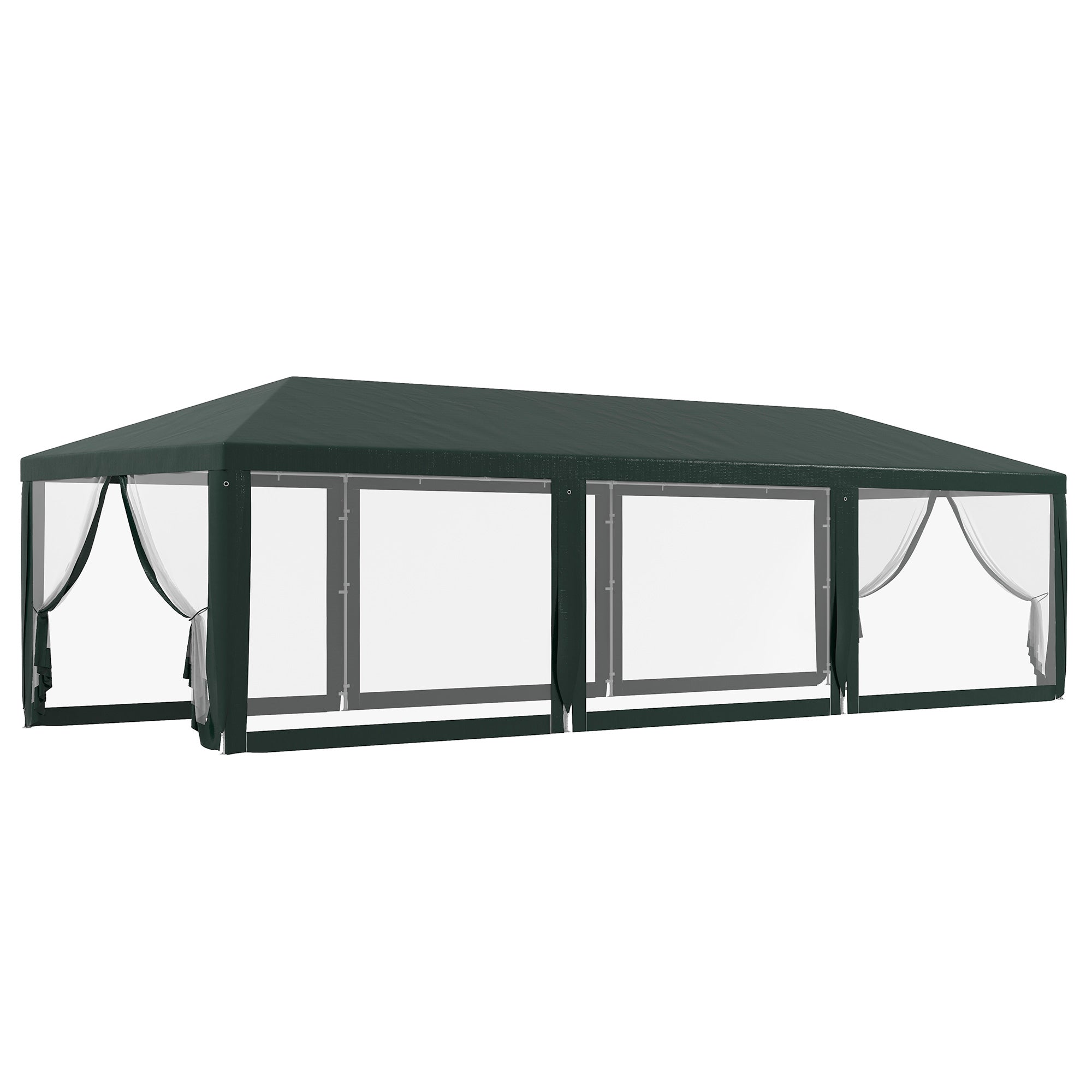 outsunny tent Outsunny 10' x 28' Party Tent, Wedding Canopy with Removable Sidewalls, Shade Shelter, Green