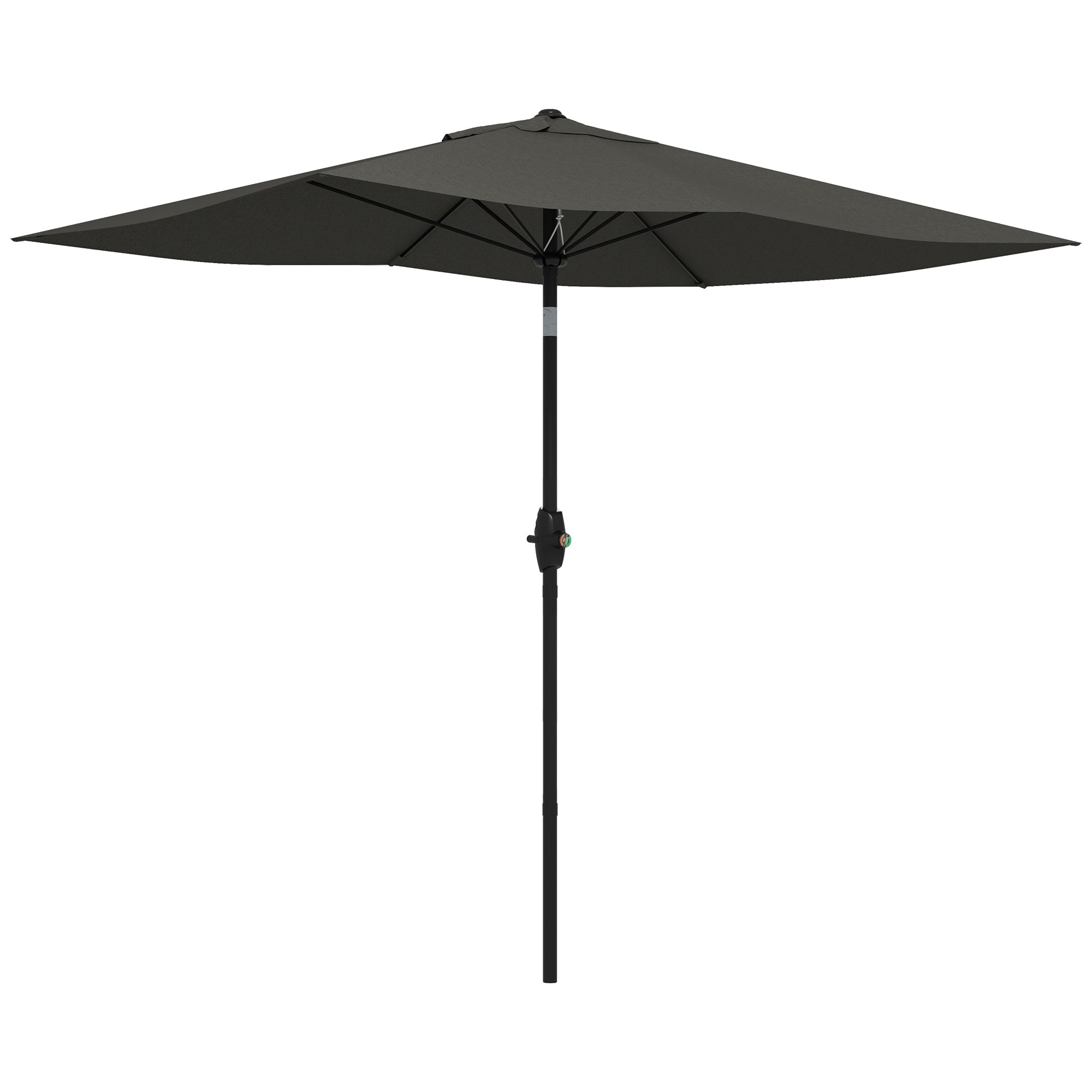 Outsunny Patio Umbrella: 6.5x10, Dark Gray, Rectangular with Crank and Push Button Tilt for Outdoor Shade Outsunny Patio Umbrella: 6.5x10, Dark Gray, Rectangular with Crank and Push Button Tilt for Outdoor Shade