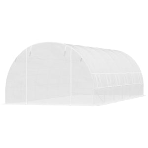 26' x 10' x 6.6' Large Walk in Tunnel Greenhouse Garden Plant Seed Green House Premium Steel Frame, White